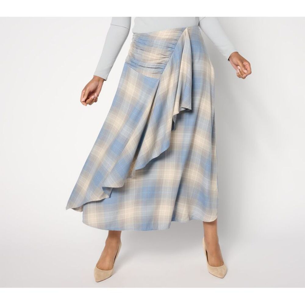 Me by Jennie Garth Women's Skirt Sz L Ynez Woven Ankle Multi-colored